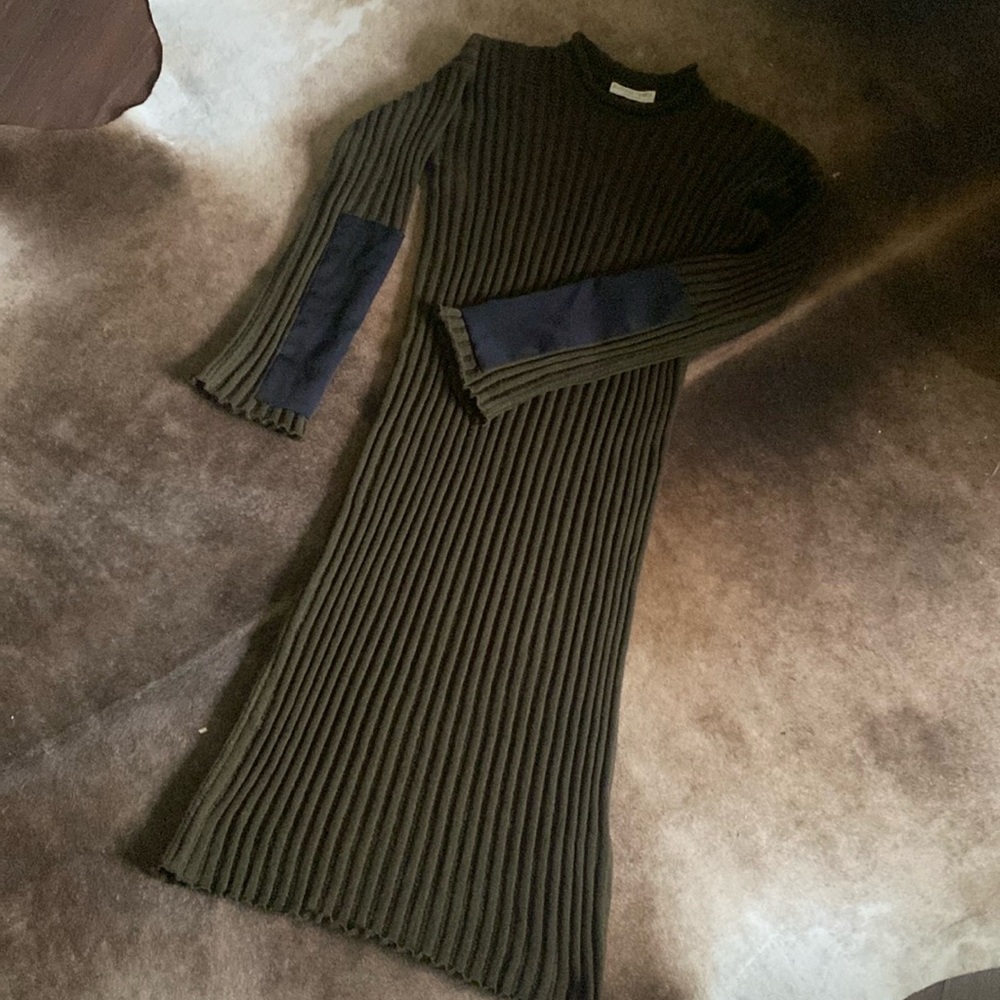 Bottega Veneta Cashmere Made in Italy Sweater Midi Dress Green Size M